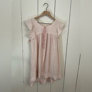 Free People Frayed Cotton Popover Dress